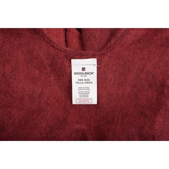 Woolrich Womens Shawl Wrap Scarf One Size Fits All Red Plaid Fringe Trim - Picture 6 of 6